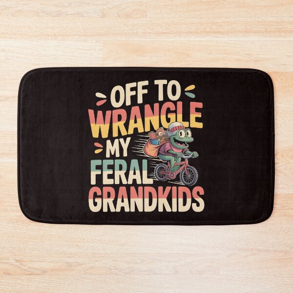 Item preview, Off to Wrangle My Feral Grandkids Funny Grandpa Frog Bicycle designed and sold by Redgiant87x.