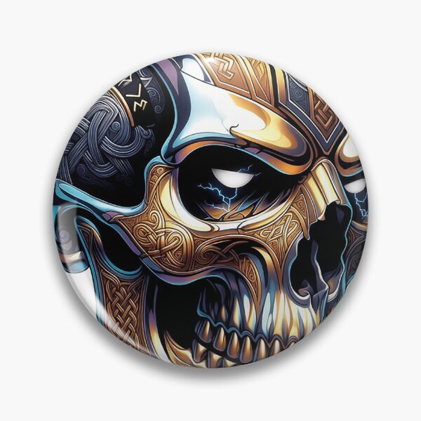Item preview, Gold & Chrome Viking Skull designed and sold by Bluesax.