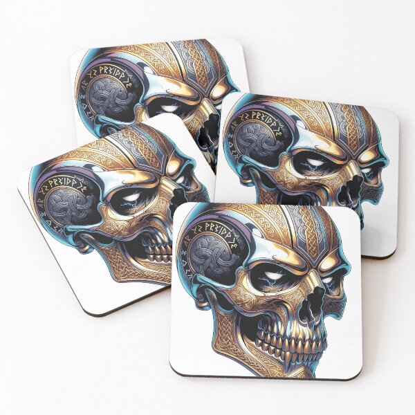 Item preview, Gold & Chrome Viking Skull designed and sold by Bluesax.