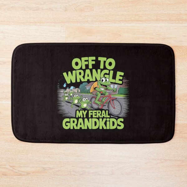 Item preview, Off to Wrangle My Feral Grandkids Cute Frog Meme Grandma Apparel designed and sold by Redgiant87x.