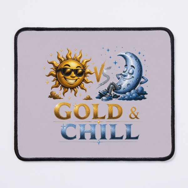 Item preview, Gold & Chill – Sun and Moon Contrast Graphic Shirt designed and sold by Aimetoi.