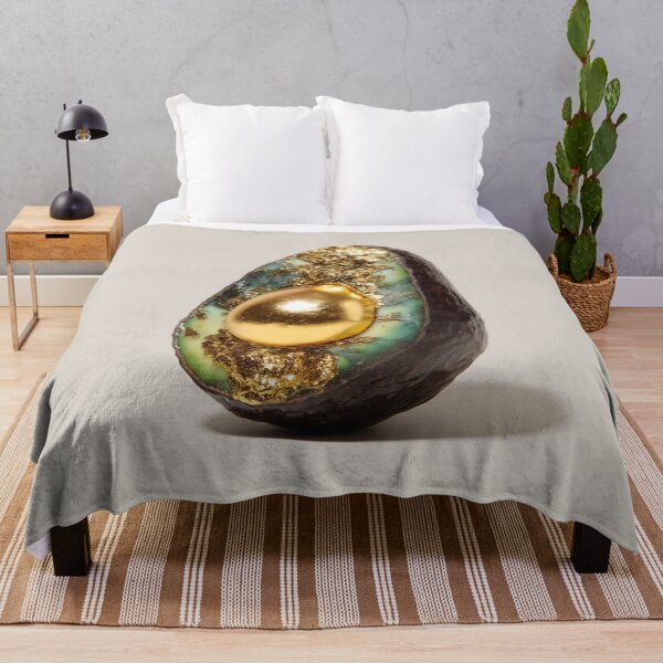 Item preview, Golden Avocado Art – Luxury Fruit Illustration with Gold Pit, Minimal Food Design 2 designed and sold by WordPlayStudio.