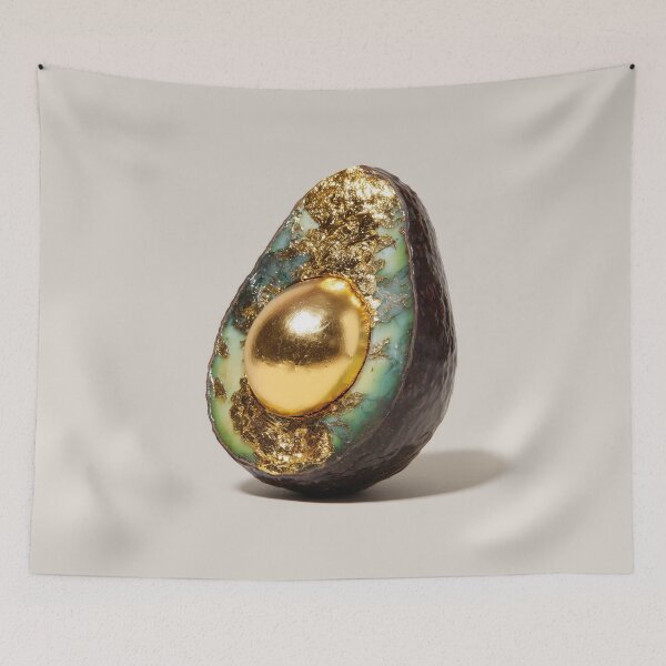 Item preview, Golden Avocado Art – Luxury Fruit Illustration with Gold Pit, Minimal Food Design 2 designed and sold by WordPlayStudio.