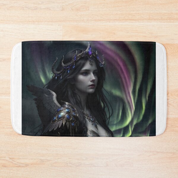 Item preview, Dark Fantasy Warrior Queen Under Northern Lights - Aurora Borealis Digital Art designed and sold by DukaveArt .