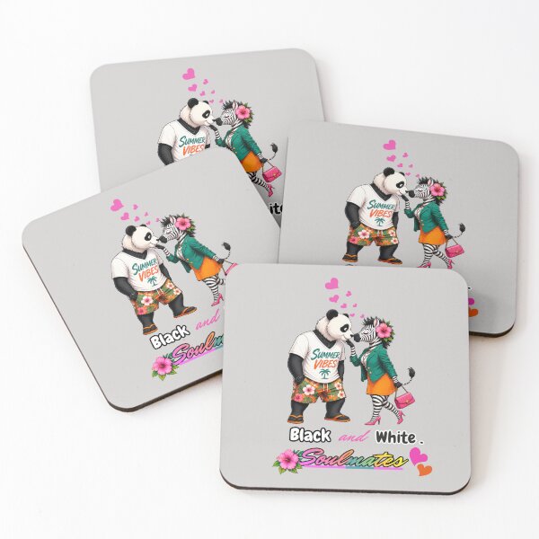 Item preview, Black and White Soulmates – Summer Vibes Panda & Zebra Love designed and sold by Aimetoi.