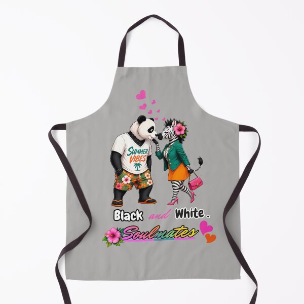 Item preview, Black and White Soulmates – Summer Vibes Panda & Zebra Love designed and sold by Aimetoi.