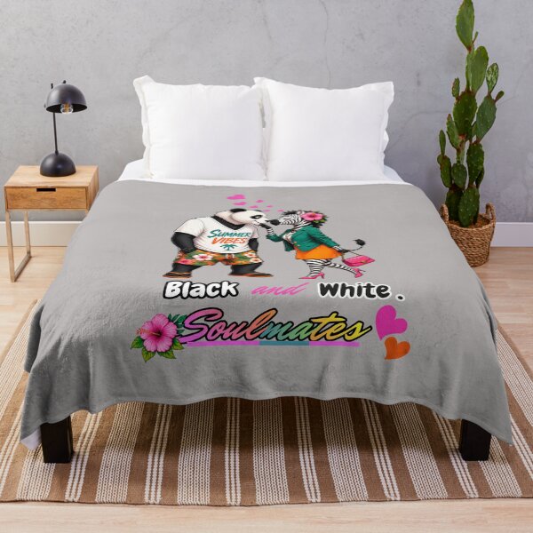 Item preview, Black and White Soulmates – Summer Vibes Panda & Zebra Love designed and sold by Aimetoi.