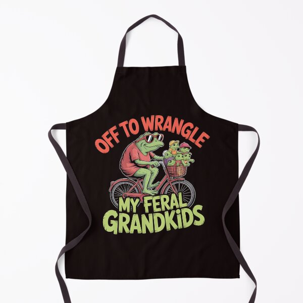 Item preview, Off to Wrangle My Feral Grandkids Vintage Frog Riding a Bicycle designed and sold by Redgiant87x.