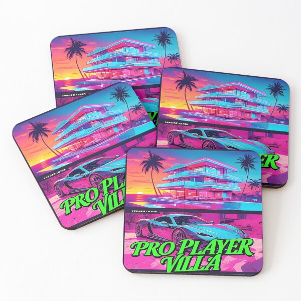 Item preview, PRO PLAYER VILLA - Neon Synthwave Gaming Art designed and sold by Modern Nest Art.
