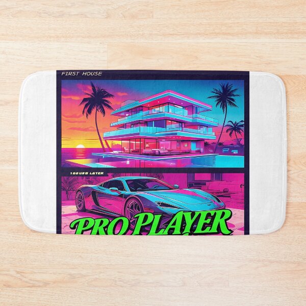 Item preview, PRO PLAYER VILLA - Neon Synthwave Gaming Art designed and sold by Modern Nest Art.