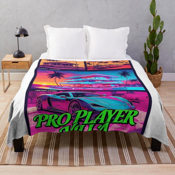 Item preview, PRO PLAYER VILLA - Neon Synthwave Gaming Art designed and sold by Modern Nest Art.