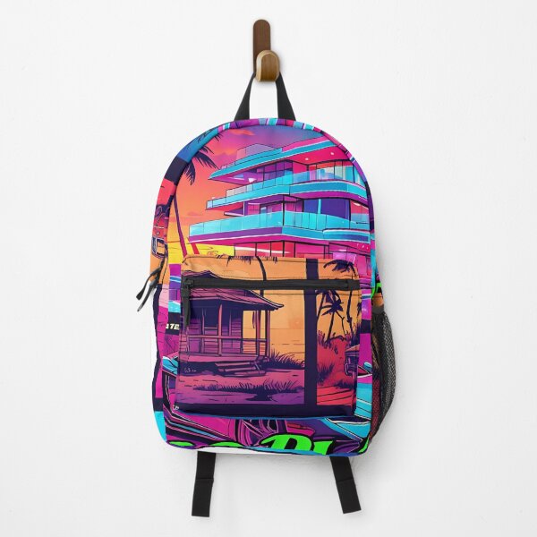 Item preview, PRO PLAYER VILLA - Neon Synthwave Gaming Art designed and sold by Modern Nest Art.