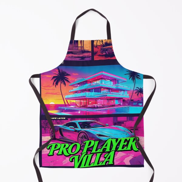 Item preview, PRO PLAYER VILLA - Neon Synthwave Gaming Art designed and sold by Modern Nest Art.