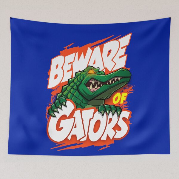 Item preview, Beware of Gators - Fierce Orange and Blue Mascot Illustration designed and sold by Canache.