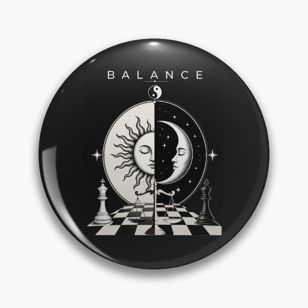 Item preview, Balance Black and White – Yin Yang Sun Moon Scale Design designed and sold by Aimetoi.