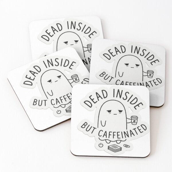 Item preview, Dead Inside But Caffeinated Funny Ghost Coffee Lover Sticker designed and sold by JeevanStickers.