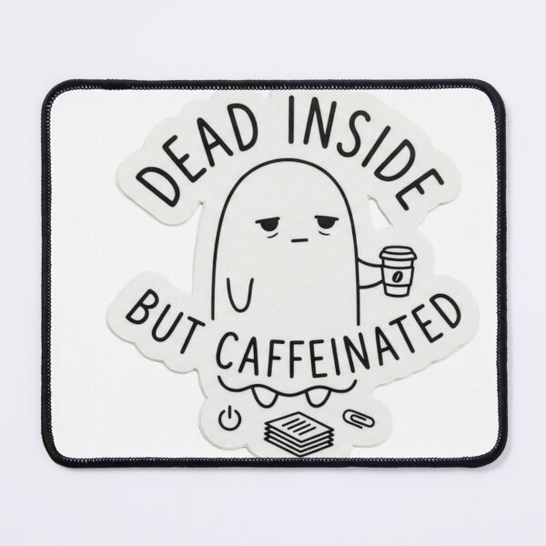 Item preview, Dead Inside But Caffeinated Funny Ghost Coffee Lover Sticker designed and sold by JeevanStickers.