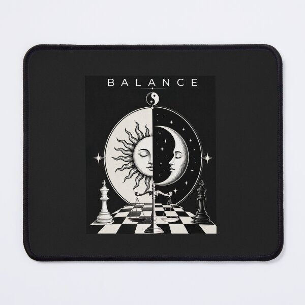 Item preview, Balance Black and White – Yin Yang Sun Moon Scale Design designed and sold by Aimetoi.