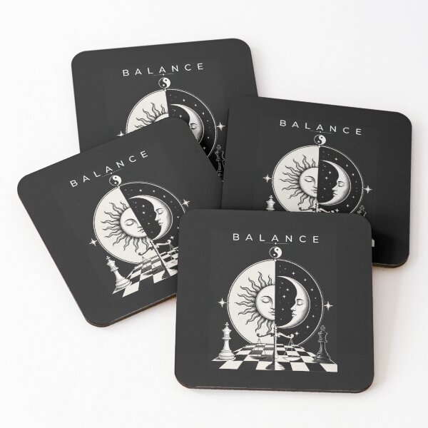 Item preview, Balance Black and White – Yin Yang Sun Moon Scale Design designed and sold by Aimetoi.