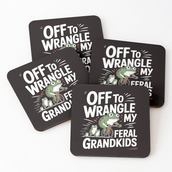 Item preview, Off to Wrangle My Feral Grandkids Frog Meme Grandparent Humor Design designed and sold by Redgiant87x.