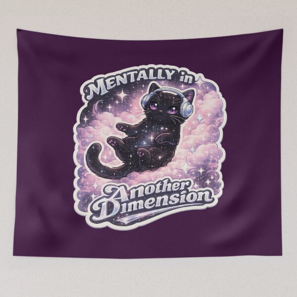 Item preview, Mentally in Another Dimension Cosmic Cat Sticker designed and sold by irfanshikh.