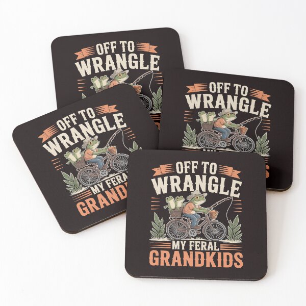 Item preview, Off to Wrangle My Feral Grandkids Funny Grandma Frog Bicycle Graphic designed and sold by Redgiant87x.