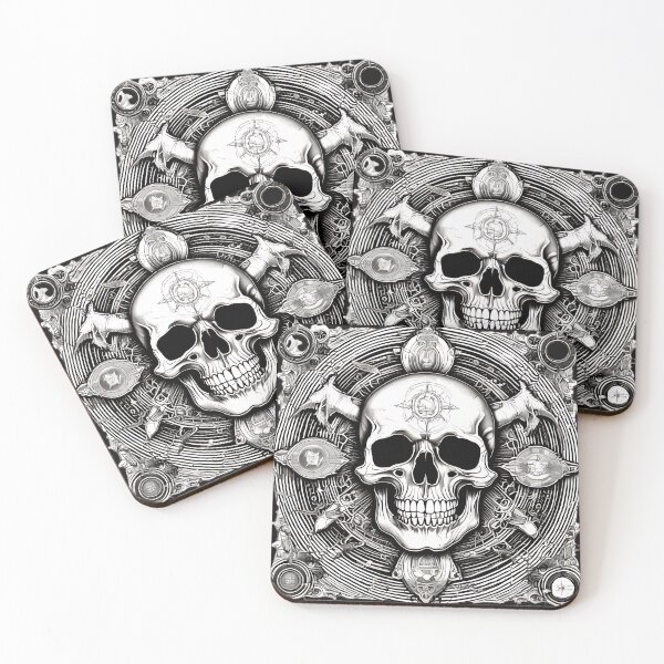 Item preview, Occult Skull Sigil Engraving, Dark Fantasy Esoteric Alchemy Circle designed and sold by DarkOriginArts.