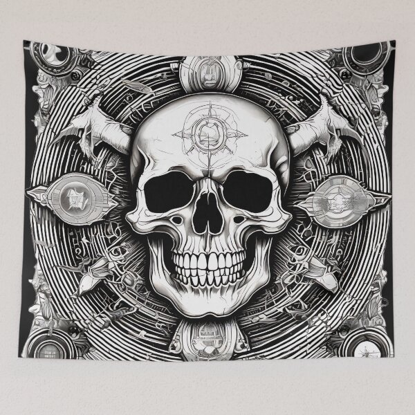 Item preview, Occult Skull Sigil Engraving, Dark Fantasy Esoteric Alchemy Circle designed and sold by DarkOriginArts.