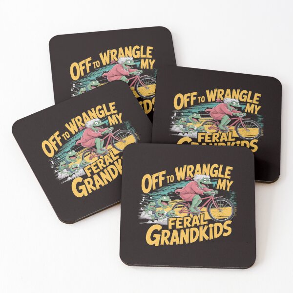 Item preview, Off to Wrangle My Feral Grandkids Meme Frog Grandpa Grandma Gift Idea designed and sold by Redgiant87x.
