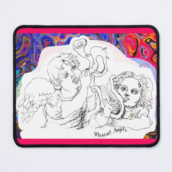 Item preview, Musical Angels (Original Ink Drawing by ACCI) designed and sold by VanyssaGraphics.