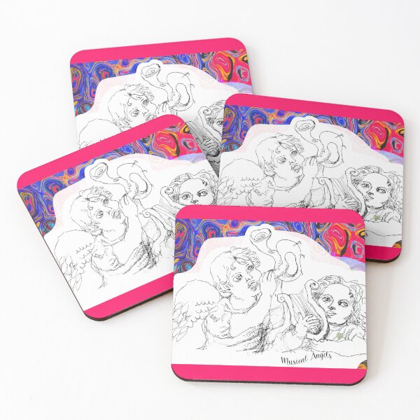 Item preview, Musical Angels (Original Ink Drawing by ACCI) designed and sold by VanyssaGraphics.