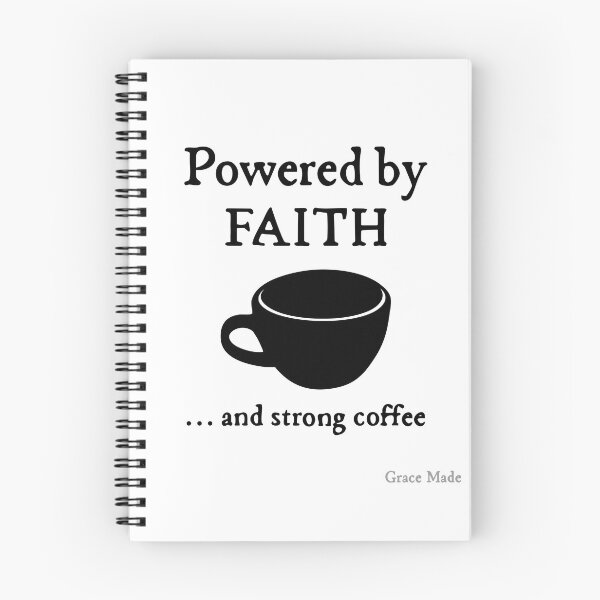 Item preview, Powered by Faith... and Strong Coffee designed and sold by GraceMadeArt.