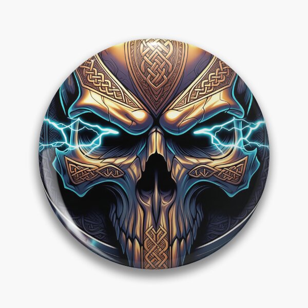 Item preview, Viking Skull Gold Shield designed and sold by Bluesax.