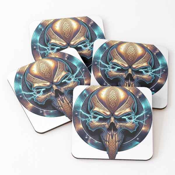 Item preview, Viking Skull Gold Shield designed and sold by Bluesax.