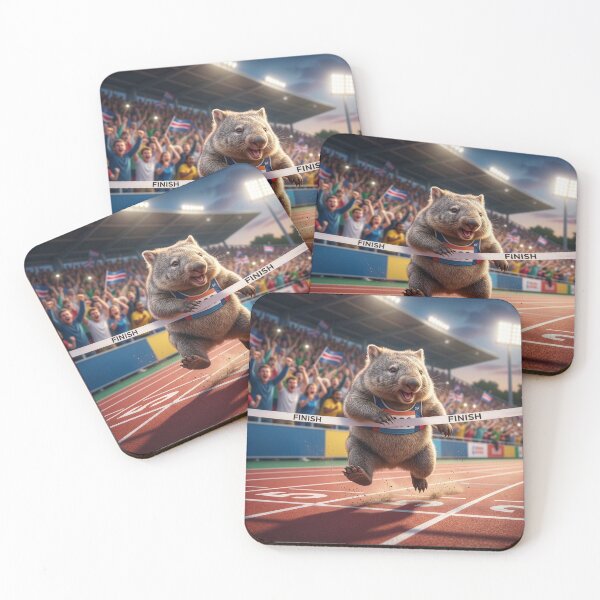 Item preview, Happy Wombat Crosses the Finish Line designed and sold by Tridentulus.