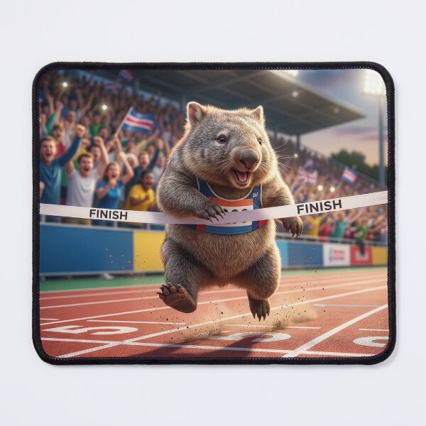 Item preview, Happy Wombat Crosses the Finish Line designed and sold by Tridentulus.