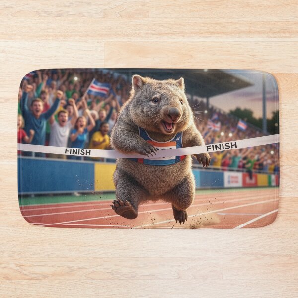 Item preview, Happy Wombat Crosses the Finish Line designed and sold by Tridentulus.