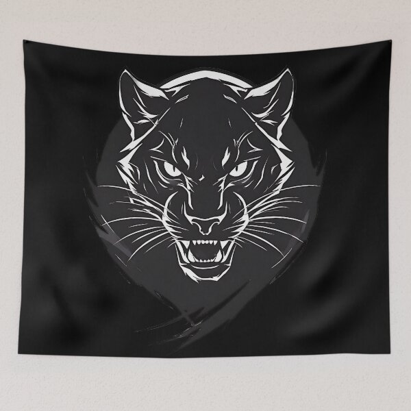 Item preview, Aggressive Black Panther Head Vector Streetwear designed and sold by UrbanPrts.