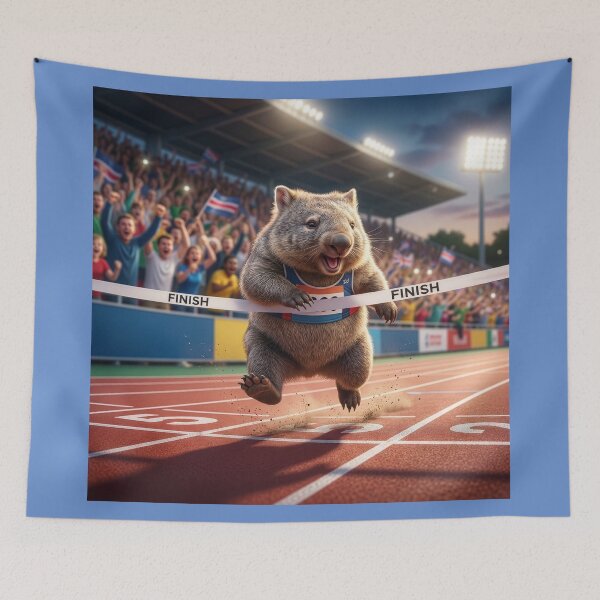 Item preview, Happy Wombat Crosses the Finish Line designed and sold by Tridentulus.