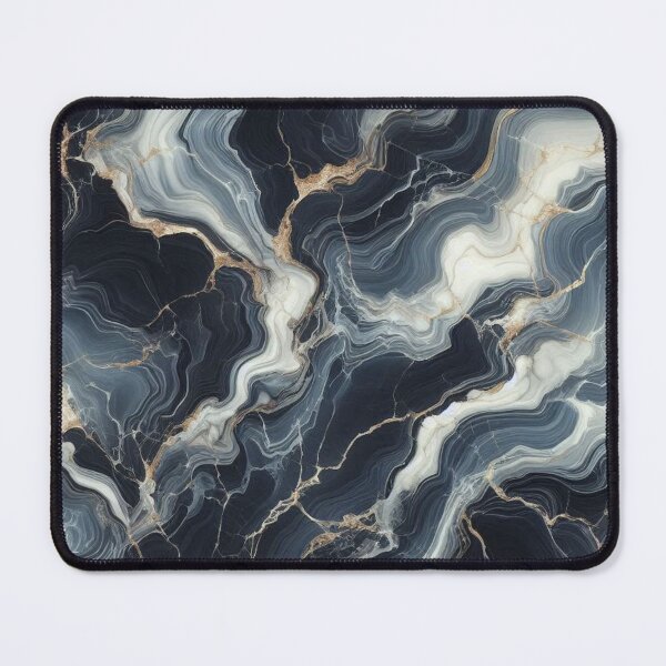 Item preview, Dark Navy Marble Gold Vein Pattern Modern Art designed and sold by WildStroke.