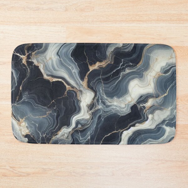 Item preview, Dark Navy Marble Gold Vein Pattern Modern Art  designed and sold by WildStroke.