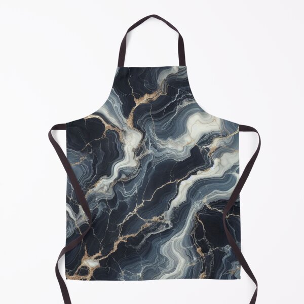 Item preview, Dark Navy Marble Gold Vein Pattern Modern Art designed and sold by WildStroke.
