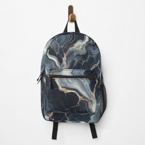 Item preview, Dark Navy Marble Gold Vein Pattern Modern Art designed and sold by WildStroke.