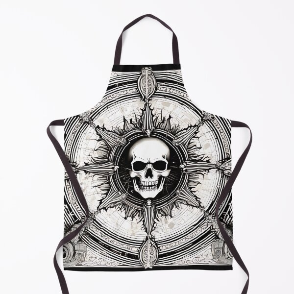Item preview, Occult Skull Chaos Wheel Engraving, Dark Fantasy Gothic Compass designed and sold by DarkOriginArts.