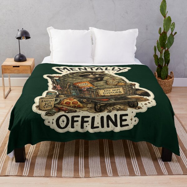 Item preview, Mentally Offline Introvert Raccoon Sticker designed and sold by irfanshikh.
