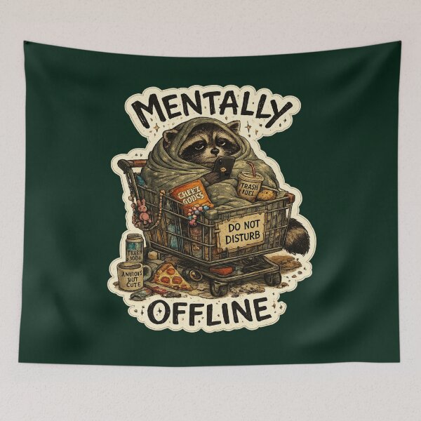 Item preview, Mentally Offline Introvert Raccoon Sticker designed and sold by irfanshikh.