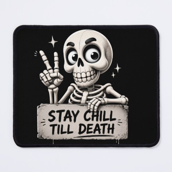 Item preview, Stay Chill Till Death Skeleton Illustration designed and sold by LOLKart.