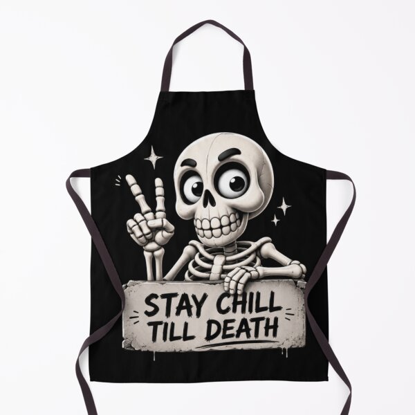 Item preview, Stay Chill Till Death Skeleton Illustration designed and sold by LOLKart.