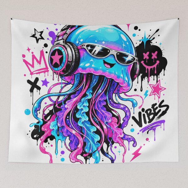 Item preview, Jellyfish DJ – Medusa Cyber Pop Vibes designed and sold by creatix-boutik.