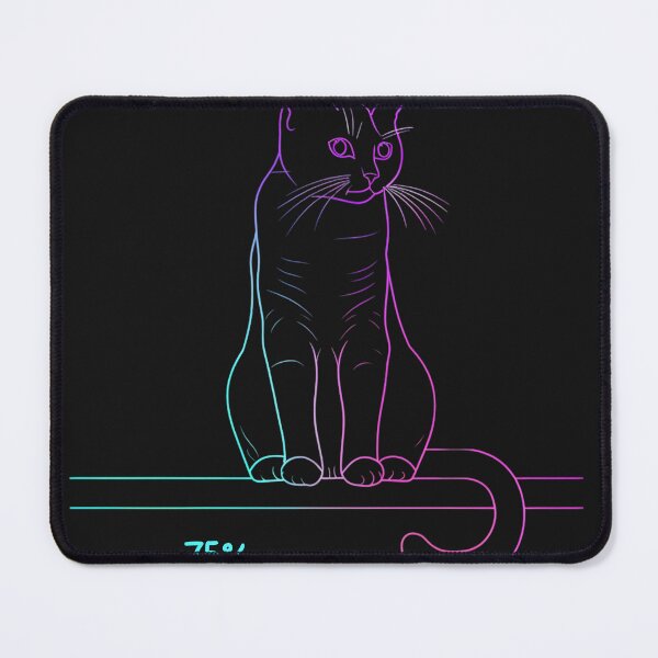 Item preview, Neon Loading Bar Cat  Minimalist Tech Aesthetic Sticker for Cat Lovers designed and sold by RetroWaveArtCo.